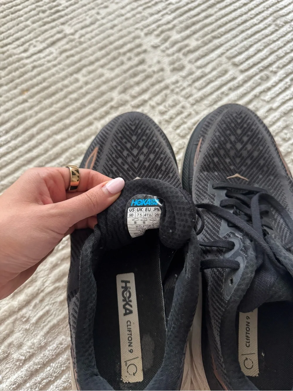 Hoka Black Running Sneakers with Logo